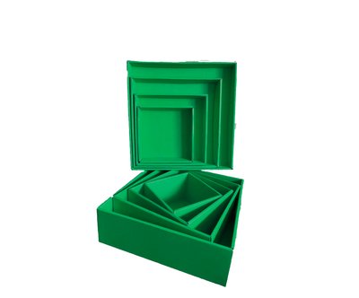 Набір подарункових коробок "Зелені" (4 шт.) двосторонній картон (h-9) Green-1 фото