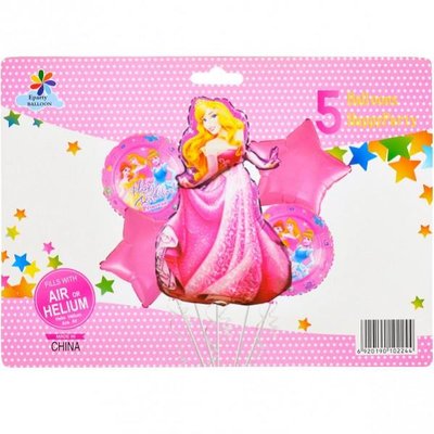 Набір кульок фольгованих Принцеси 5 шт (Китай) (в індив. упаковці) 4914 фото