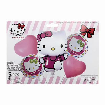 Набор шариков фольгированных Hello Kitty 5 шт (Китай) (в инд. упаковке) 96314 фото