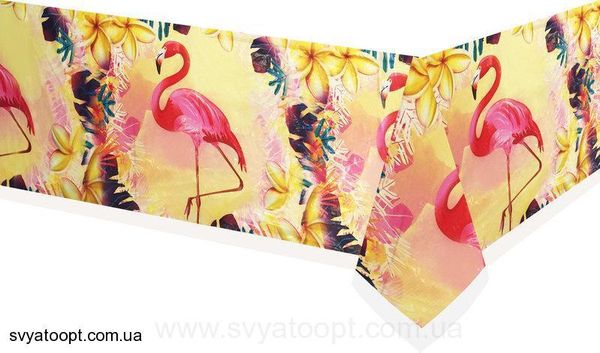 Детская скатерть на стол "Фламинго цветные" (110*180) 3256 фото