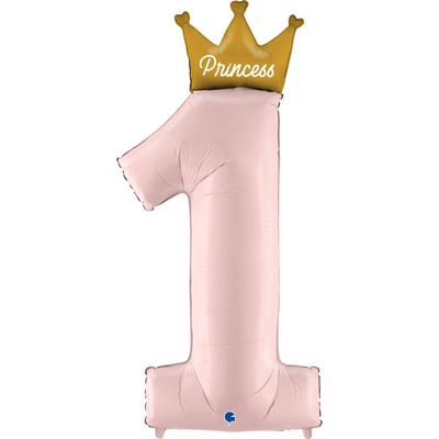 Фольга Принцеса пастель рожева цифра 1 (Grabo) 3207-3373 фото