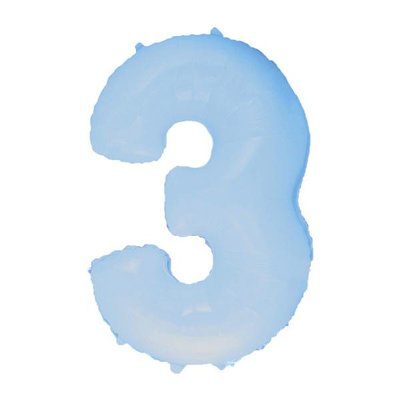 Фольга голубая пастель цифра 3 (Flexmetal) (в Инд.уп) FM-blue-3 фото