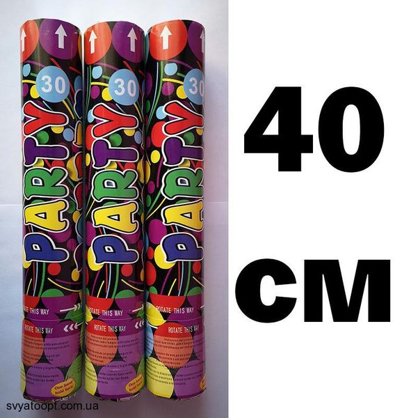 Хлопушка пневматическая 40 см (PARTY разноцветная) М-40-19 фото