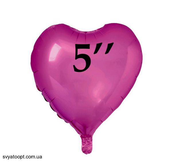 Фольга Китай микро серце 5" рожеве 4582 фото