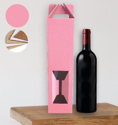Подарункова коробка для пляшки "Рожева" (двосторонній картон 35х9 см) korbpink фото