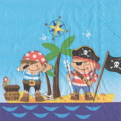 Серветки "Хлопчики Пірати" (33х33) (15 штук) 7262 фото