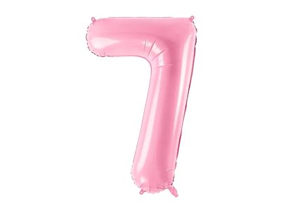Фольгированная цифра 7 Розовая Partydeco FB1P-7-081 фото