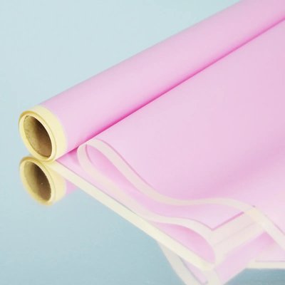 Пленка для цветов полисилк с рамкой Ванильно-розовая DE-54121 фото