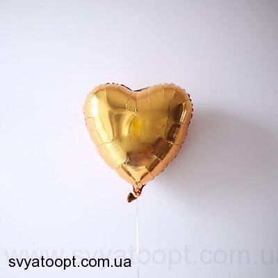 Фольга Китай серце 18" Золоте 2210 фото