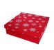Подарочная коробка двусторонний картон "Новый год красная снежинки" (30х30х9) kor-NGKS-30-9 фото 1