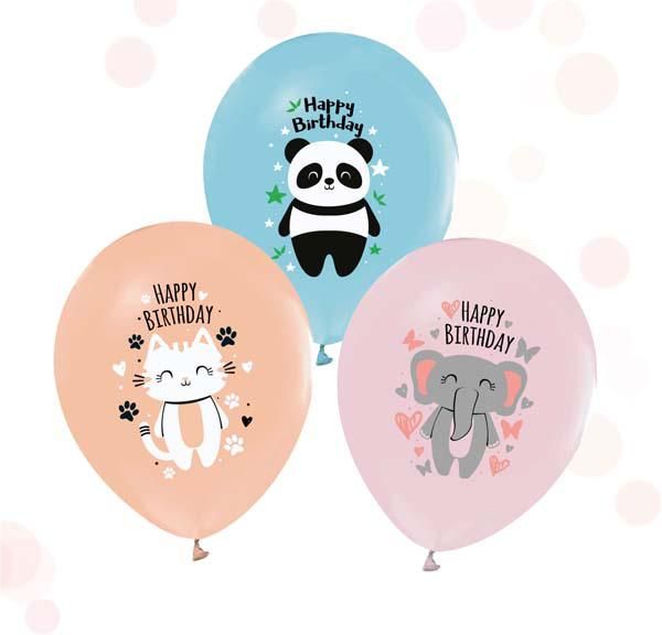 Воздушные шарики "Животные Happy Birthday" (ТМ "Твоя Забава") (50 шт) TZ-5093 фото