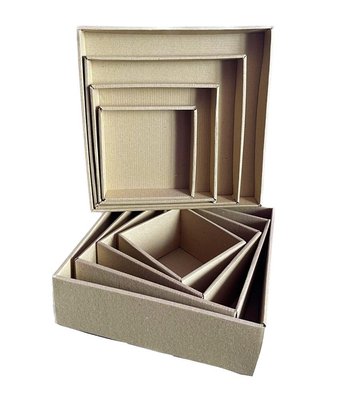 Набор подарочных коробок "Крафтовые" (4 шт.) двусторонний картон (h-9) kraft-5 фото