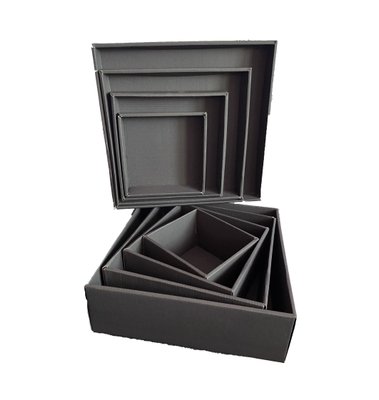 Набір подарункових коробок "Чорні" (4 шт.) двосторонній картон (h-9) Black-1 фото