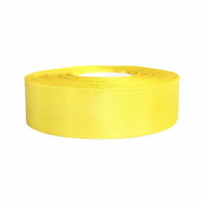 Атласная лента 100 ярдов 2,5 см (Желтая) 1633 фото