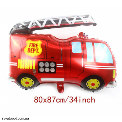 Фольгированная фигура Пожарная машина (Китай) (в инд. упаковке) 4762 фото