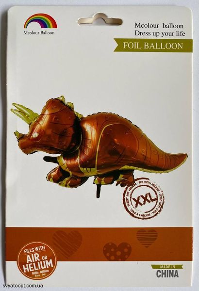 Инд.УПАК. Фольгированная фигура Динозавр коричневый XXL (Китай) А-059-1 фото