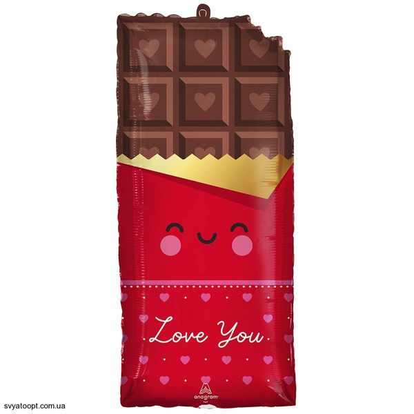 Фольгированная фигура большая Шоколадка "I Love You" Anagram 3207-3024 фото