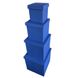 Набор больших подарочных коробок "Синие" (4 шт.) двусторонний картон (h-30) Blue-2 фото 1