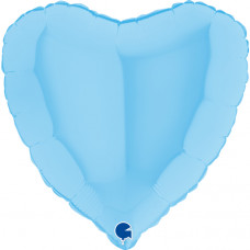 Фольга Серце 18" Макарун голубой в Инд. упаковке (Grabo) 1828 фото