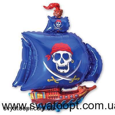 Фольгована фігура велика Синій Корабль Пірата Flexmetal (в Інд. уп.) 1207-1041 фото