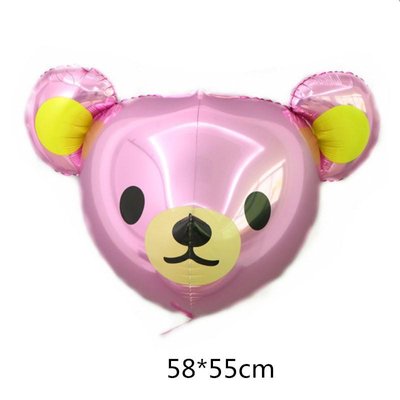 Фольгована фігура 4D Голова ведмедя (Рожева) (Китай) (в індив. упаковці) 6516 фото