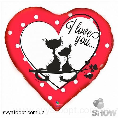 Фольга Арт-шоу 18" (I love you котята) AS-149 фото