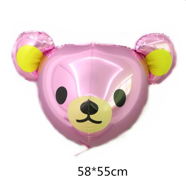 Фольгована фігура 4D Голова ведмедя (Рожева) (Китай) (в індив. упаковці) 6516 фото
