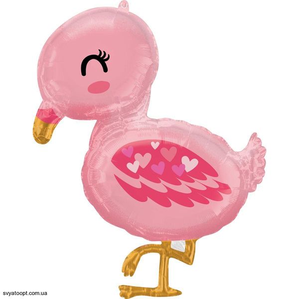 Фольгированная фигура большая Фламинго малыш Anagram 3207-2791 фото