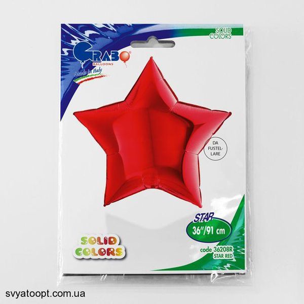 Фольга Звезда 36" красная в Инд. упаковке (Grabo) 3204-0178 фото